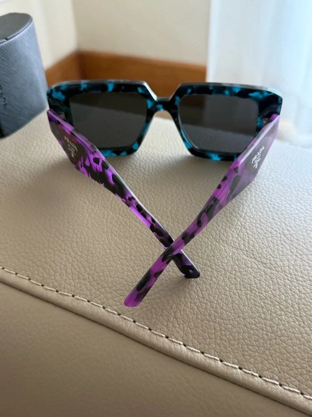 Prada Purple and Teal Patterned Sunglass Temples - Picture 3 of 7